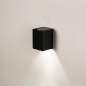 Foto 74951-3 schuinaanzicht: Zwarte wandlamp in rechthoek GU10 voor binnen, buiten en badkamer