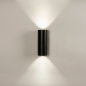 Foto 74952-2 vooraanzicht: Zwarte GU10 koker wandlamp up en down light voor binnen, buiten en badkamer