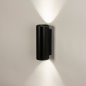 Foto 74952-3 schuinaanzicht: Zwarte GU10 koker wandlamp up en down light voor binnen, buiten en badkamer
