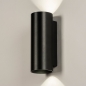 Foto 74952-4 schuinaanzicht: Zwarte GU10 koker wandlamp up en down light voor binnen, buiten en badkamer