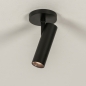 Foto 74960-5 onderaanzicht: Zwarte spot met cilindervormige kap en dimbare led verlichting, dim to warm 