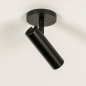 Foto 74960-7 onderaanzicht: Zwarte spot met cilindervormige kap en dimbare led verlichting, dim to warm 