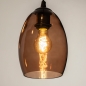 Foto 74964-13 detailfoto: Bruine hanglamp met vijf verschillende bruine glazen 