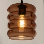 Foto 74964-15 detailfoto: Bruine hanglamp met vijf verschillende bruine glazen 