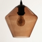 Foto 74964-16 detailfoto: Bruine hanglamp met vijf verschillende bruine glazen 