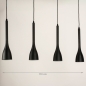 Foto 74968-1 maatindicatie: Zwarte 4-lichts hanglamp van metaal in minimalistisch design en gedraaid strijkijzersnoer