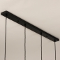 Foto 74968-11 detailfoto: Zwarte 4-lichts hanglamp van metaal in minimalistisch design en gedraaid strijkijzersnoer