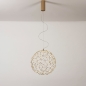 Foto 74983-3 vooraanzicht: Design led hanglamp bol in mat messing