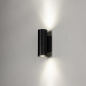 Foto 74995-2 schuinaanzicht: Up en down koker wandlamp in mat zwart