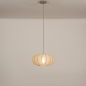 Foto 75004-2 vooraanzicht: Hanglamp lampion van taupe stof 