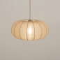 Foto 75004-3: Pendelleuchte Lampion aus taupefarbenem Stoff