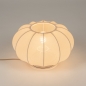Foto 75006-3: Japandi Lampion-Tischlampe aus luxuriösem beigem Stoff 