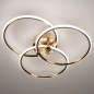 Foto 75022-3 niet_in_feed: Moderne led plafondlamp die bestaat uit drie cirkels in goud, dimbaar zonder dimmer