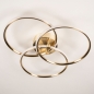 Foto 75022-6 onderaanzicht: Moderne led plafondlamp die bestaat uit drie cirkels in goud, dimbaar zonder dimmer