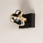 Foto 75061-10 schuinaanzicht: Stoere plafondspot in zwart met goud, draaibaar en kantelbaar