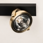 Foto 75066-10 detailfoto: Stoere 4-lichts plafondspot in zwart met goud