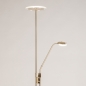 Foto 75081-6 vooraanzicht: Moderne led uplighter en draaibare leeslamp in goud met dimbare led verlichting