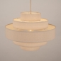 Foto 75083-4 vooraanzicht: Ronde hanglamp van beige linnen