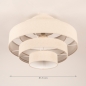 Foto 75084-1 maatindicatie: Ronde plafondlamp van beige linnen 