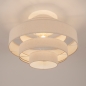 Foto 75084-2 onderaanzicht: Ronde plafondlamp van beige linnen 