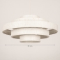 Foto 75093-19: Hanglamp van stof in het beige met vijf ringen 