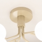 Foto 75103-11 niet_in_feed: Grote plafondlamp in beige met twaalf witte bollen in Scandinavische stijl 