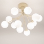 Foto 75103-4 niet_in_feed: Grote plafondlamp in beige met twaalf witte bollen in Scandinavische stijl 