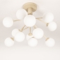 Foto 75103-6 niet_in_feed: Grote plafondlamp in beige met twaalf witte bollen in Scandinavische stijl 