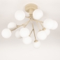 Foto 75103-7 niet_in_feed: Grote plafondlamp in beige met twaalf witte bollen in Scandinavische stijl 