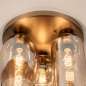Foto 75135-10 detailfoto: Plafondlamp goud met drie verschillende glazen in champagne kleur 