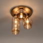Foto 75135-2 onderaanzicht: Plafondlamp goud met drie verschillende glazen in champagne kleur 