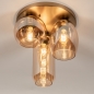 Foto 75135-3 onderaanzicht: Plafondlamp goud met drie verschillende glazen in champagne kleur 
