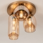 Foto 75135-4 onderaanzicht: Plafondlamp goud met drie verschillende glazen in champagne kleur 