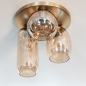 Foto 75135-6 onderaanzicht: Plafondlamp goud met drie verschillende glazen in champagne kleur 