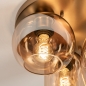 Foto 75135-7 detailfoto: Plafondlamp goud met drie verschillende glazen in champagne kleur 
