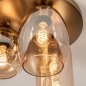 Foto 75135-8 detailfoto: Plafondlamp goud met drie verschillende glazen in champagne kleur 