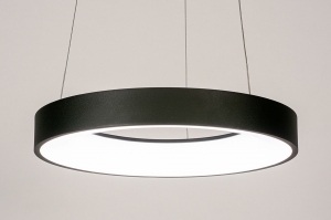 hanglamp 14101 design modern kunststof metaal zwart mat rond