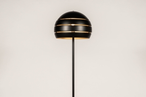 vloerlamp 15441 modern retro metaal zwart mat rond