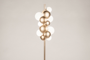 vloerlamp 15611 modern eigentijds klassiek art deco glas wit opaalglas metaal wit mat goud messing rond langwerpig