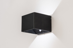 wandlamp 15640 modern aluminium metaal zwart mat vierkant
