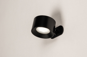 wandlamp 15641 modern kunststof zwart rond