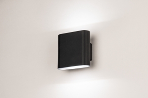 wandlamp 15643 modern kunststof zwart mat vierkant