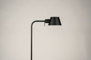 vloerlamp 15706 modern metaal zwart mat rond