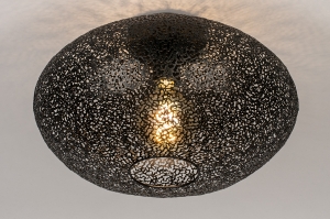 plafondlamp 73941 modern eigentijds klassiek metaal zwart mat rond
