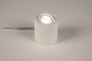 tafellamp 75017 modern aluminium metaal wit mat rond