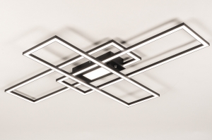plafondlamp 75024 modern aluminium metaal zwart mat langwerpig rechthoekig