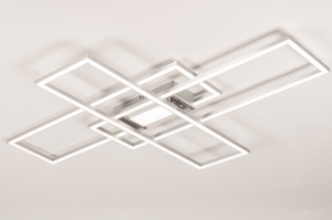 plafondlamp 75025 modern aluminium geschuurd aluminium metaal aluminium langwerpig rechthoekig
