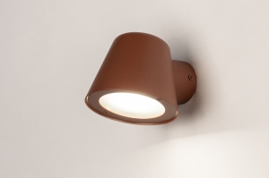 wandlamp 75099 landelijk modern aluminium metaal rood bruin rond