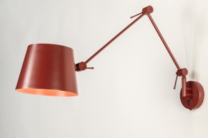 wandlamp 75128 industrieel landelijk modern retro metaal rood rond